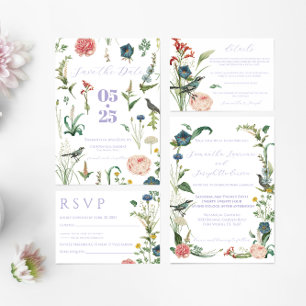 Elegant Lavender and Sage Green Garden Wedding Invitation
