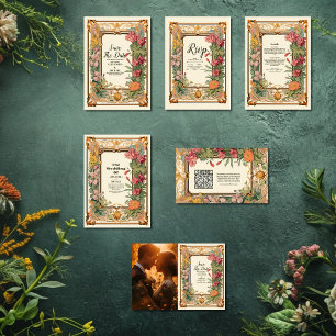 Photo Decorative Floral Art Nouveau Wedding Save The Date