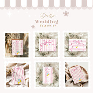 Pink Coquette Mediterranean Wedding with Lemons  Invitation