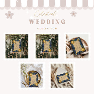 Golden Celestial Baroque Wedding Thank You Card