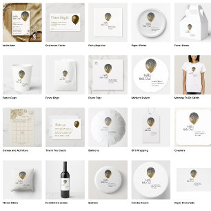 Birthday Party Glitz Glam Balloon Diaper Raffle Invitation