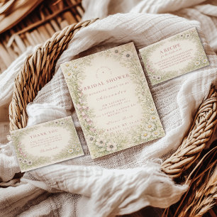 Vintage Wildflower Botanical Bridal Shower Napkin