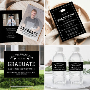 Class of 2026 Photos Black Graduation Announcement