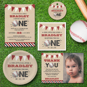Hitting The Big One   Baseball 1st Birthday Baby T-Shirt