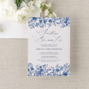 Chinoiserie Victorian Something Blue Bridal Shower Invitation