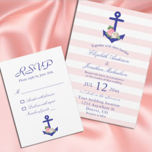 Nautical Floral Summer Wedding Invitation