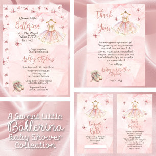 Little Ballerina Pink Baby Shower Diaper Raffle Enclosure Card
