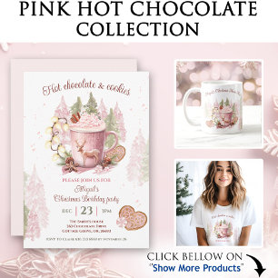 Christmas Birthday Pink Hot Chocolate Mug Sticker