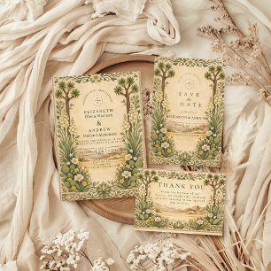 Rustic Desert Botanical Wedding Save The Date