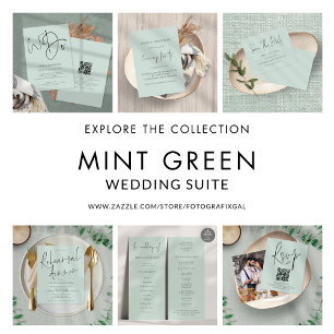 Budget Wedding Rehearsal Dinner Mint Green Invite