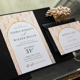 Formal Black Tie Gold Art Deco Wedding Gold