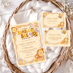 Retro Bumble Bee Baby Shower Invitation