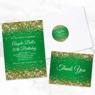 Gold Glitter Green 18th Birthday Party Welcome Tapestry