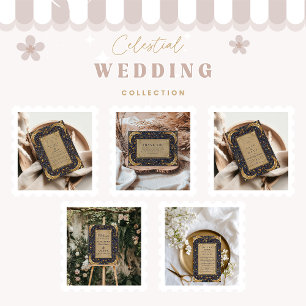 Midnight Celestial Baroque Wedding Invitation