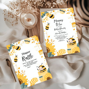 Vintage Mummy to Bee Wildflowers Baby Shower Invitation