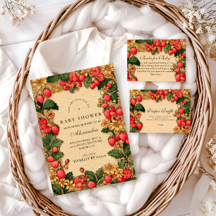 Sweet Strawberry Storybook Baby Shower Invitation