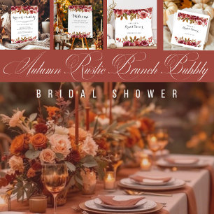 Autumn Rustic Brunch & Bubbly Bridal Shower Wrapping Paper Sheet