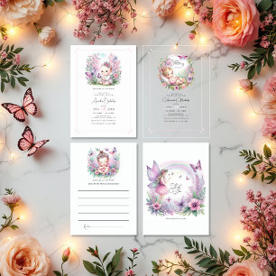 Fairy & Butterfly Garden Flutter Love Baby Shower Advice Card