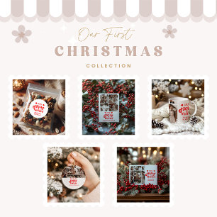 7 Photo Minimialist Merry and Married  Ceramic Tree Decoration
