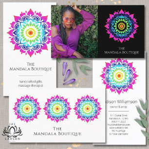 Esoteric Mandala Holistic Metaphysical Boho Bright Business Card
