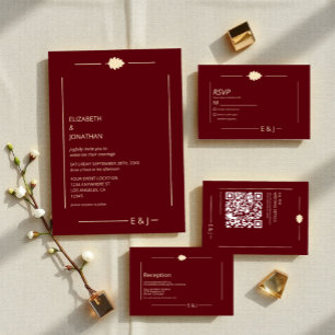 Burgundy Autumn Wedding Reception Enclosure Card