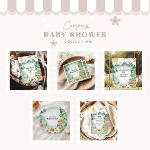 Watercolor Camping Baby Shower Invitation