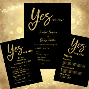 Yes We Do black Gold wedding 