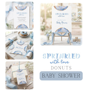 Sprinkled with love doughnut baby shower invitation