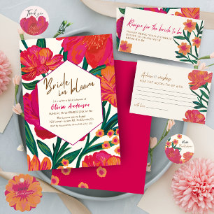 Bride in bloom Bridal Shower Share A Recipe  Enclosure Card