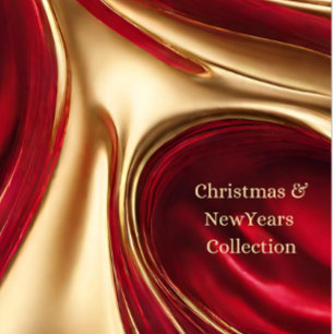 Christmas Party-Elegant Ruby Red and Gold- Invitation