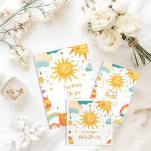 Sunshine Boho Sun Gender-Neutral  Diapper Raffle Enclosure Card