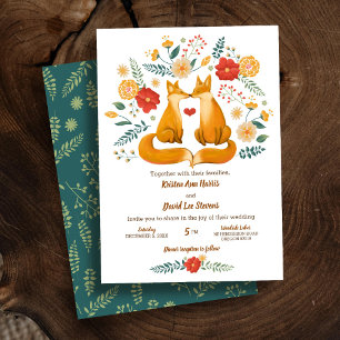 Romantic Foxes and Rustic Floral Foliage Wedding