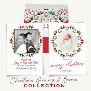 Cute Merry Christmas Custom Wreath  Invitation