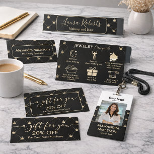 Classy Black Gold Pattern Luxury Style Business Card