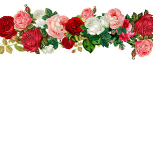 Burgundy Roses Floral Garland Flower Wedding Invitation