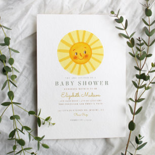 Cute Happy Sun Baby Shower Invitation
