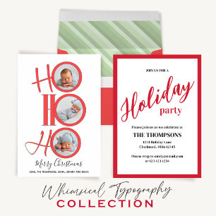 Christmas Peace Joy and Love Cute Modern Photo Holiday Card