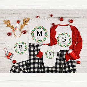 Monogram initial - family Christmas  T-Shirt