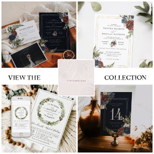Frosted Florals   Winter Botanical Wedding Invitation