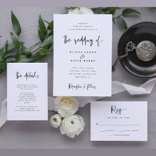 Modern Black and White Wedding Invitation
