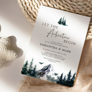 Let The Adventure Begin Mountain Boy Baby Shower Invitation
