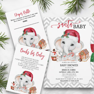 Books for Baby Santa Elephant Christmas  Enclosure Card