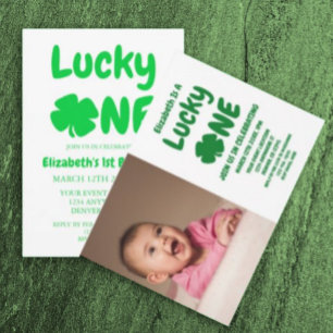 Lucky One St Patrick's Day 1st Birthday Invitation