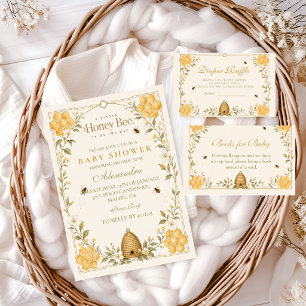 Whimsical Honey Bee Baby Shower Books for Baby Enclosure Card