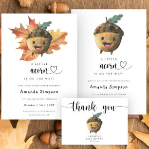 Little acorn - Fall Baby shower Invitation