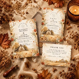 Romantic Autumn Barn Wedding Enclosure Card