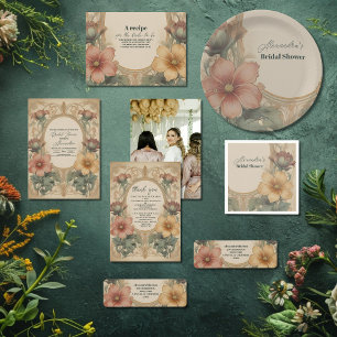 Vintage Art Nouveau Floral Bridal Shower Invitation
