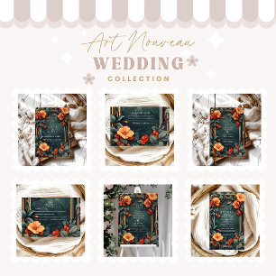 Ornamental Floral Wedding Art Nouveau Invitation