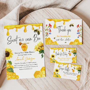 Bee Yellow Honey Baby Shower Diaper Raffle Game Business Card