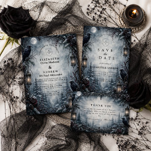 Romantic Goth Winter Wedding Invitation